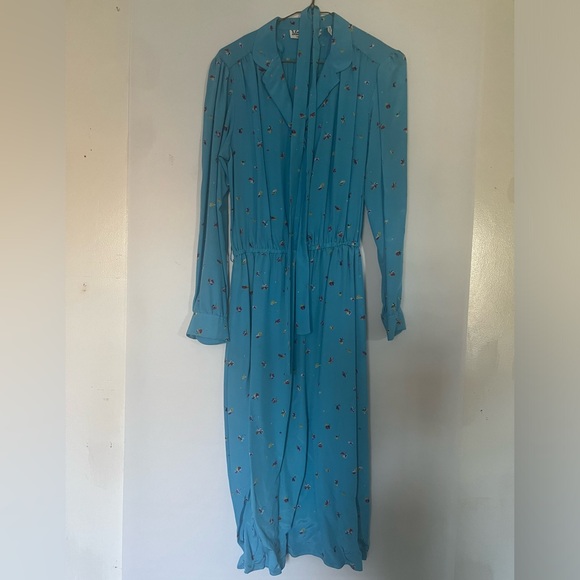 Ms. Chaus size 12, blue, patterned dress - Picture 6 of 6